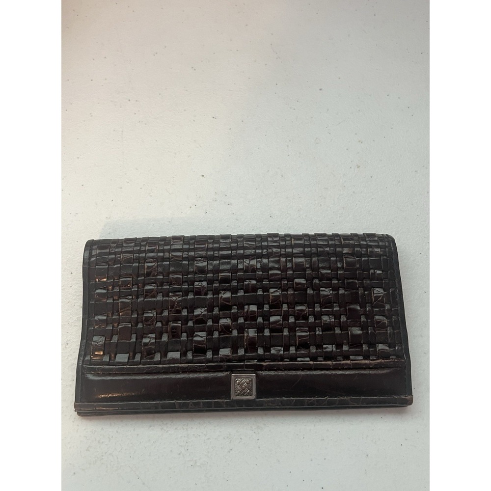 Brighton Dark Brown Woven Leather Wallet
